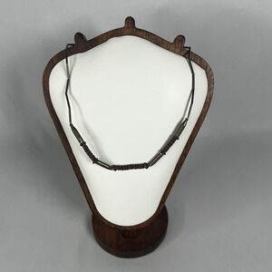 Vintage 90s Brown Red Beaded Gold Tone Choker 15.5" Necklace Minimalist Y2K Boho